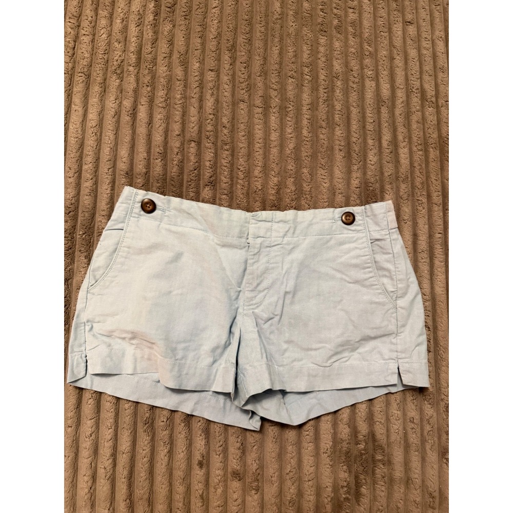 Gap Womens Light Blue Stretch Cotton Chino Shorts Size 6 Low Rise Oxford Style